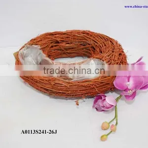 Rattan Wreath With Planter thumbnail-1
