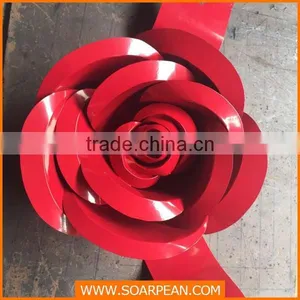 Customized Decorative Red Metal Rose Flower thumbnail-1