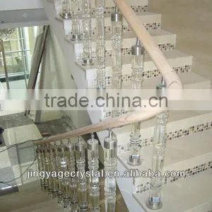 Decorative Crystal Balusters With Wood Handrail thumbnail-1