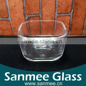 Fine Crystal Square Shaped Glass Candleholder Bowls thumbnail-1