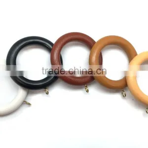 High Quality Wooden Curtain Rod Ring ID40mm/OD65mm Dark Brown Coated thumbnail-5