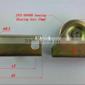 1.5 Inch Sliding Gate Wheel Diameter 40mm Thickness 12mm Bearing 6000RS Groove "U" With Outer Support ITEM:412PCR thumbnail-3