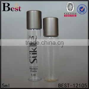 5ml Roll on Bottle Clear Silk Screen Printing Tube Glass Roll on Bottle for Perfume Essential Oil Best Sellers thumbnail-1