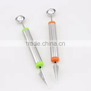 Fashionable Multifunction Stainless Steel Fruit Carving Knives Watermelon Hami Melon Balls Ice Cream Spoon thumbnail-2