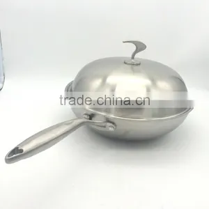 Stainless Steel Non-stick Cook Pan Hand Fry Wok Round Bottom Carbon Steel Wok thumbnail-1
