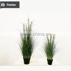 Artificial Grass Synthetic Onion Grass With Cattails Spray Fake Grass in Pot thumbnail-5