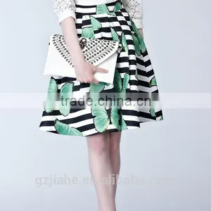Hot Sale Fashion Women A-line Fresh Printing Pleated Skirts High Waist Skirt Wholesale Dress thumbnail-2