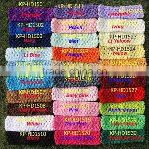 New Arrival High Quality 1.5" Wide Elastic Handmade Plain Crochet Headband for Baby Tutu Tops Girl Accessories Hairband thumbnail-5
