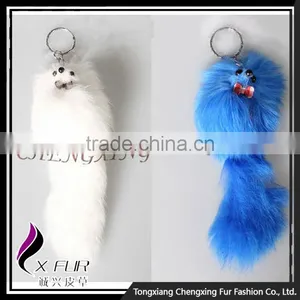 CX-R-49 Wholesale Keychain Fox Fur Tail Cute Cheap Key Chain thumbnail-2