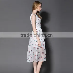 Maxnegio Women Casual One Piece Dress in Floral Print Sexy Slit Maxi Topshop Ruffle Dress thumbnail-2