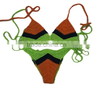 100% Cotton Summer Hot Extreme Sexy Yong Girl Bikini Crochet Beach Wear thumbnail-1