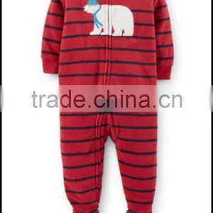TinaLuLing 100% Cotton Unisex Red Winter One Piece Sleepwear Kids Footed Pajamas thumbnail-1