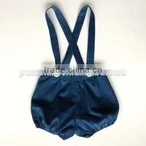 Boutique Blue Suspender Shorts Button Design Baby Boys Wearing Panties thumbnail-1