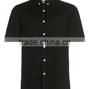 Black Denim Short Sleeve Casual Shirt thumbnail-4