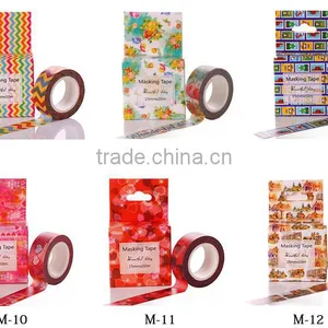 Multicolor Customized Japan Washi Tape 1.5cm*10m Cut by Hand Adhesive Paper Tape Whole Roll no Trace Removeable thumbnail-5