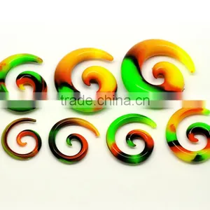 1Set Multicolor Snail Spiral Taper Horn Ear Plug Stretcher Extender thumbnail-2