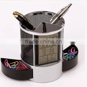 Multifunctional Home Office Digital Snooze Alarm Clock Pen Holder thumbnail-2