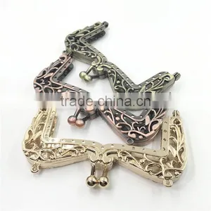 10.5cm M Shape Square Vintage Gold Sewing Kiss Lock Clutch Purse Frame thumbnail-1