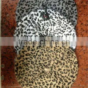 Hot Sale 100% Angora Lady's Leopard Print Beret thumbnail-1