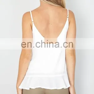 Latest Tops Designs Girls Ruffle Halter Halter Neck Tops Wholesale thumbnail-4