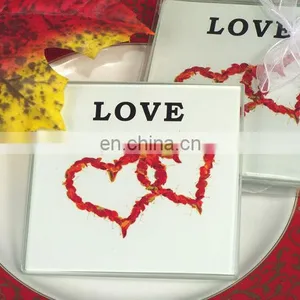 2015 Unique Double Heart Fall Love Cup Coaster Set Cheap Wedding Favors Gift for Guest thumbnail-1
