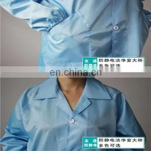 Polyester Filament Conductive Fibers Antistatic Lab Coats/cleanroom Suit/esd Garment thumbnail-3