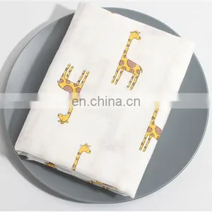 100% Organic Cotton Bamboo Muslin Baby Blanket Wrap Wholesale Cheap Newborn Infant Blanket Baby Swaddle thumbnail-2