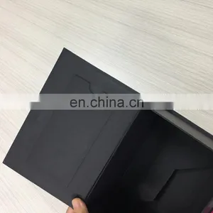 All Black Flat Box With Gold Foil Paper Box Inside Lid Have Pocket Can Holder Holder thumbnail-4