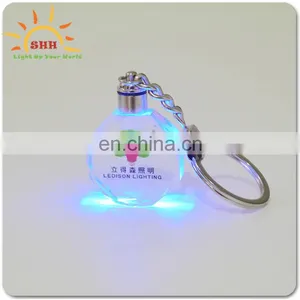 Wholesale Multi-color Led Diamond Outlook Shaped Crystal Cheap Keychain thumbnail-1
