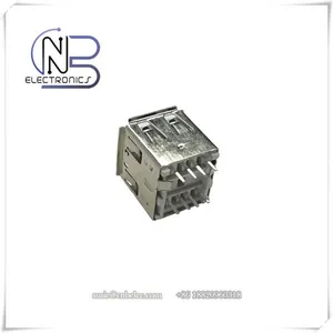USB A Type Female USB 2.0 Header Double Stack Connector, Right Angle PCB Mount Usb Connector thumbnail-1