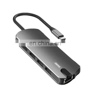 Remax Ru-u50 Wosan Series Eight In One Usb Type-c Adapter Docking Station Laptop thumbnail-1
