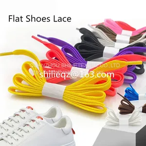 Manufacture Wholesale Multi Colored Multiple Lengths Flat Shoe Lace Shoes Strings Polyester Lace thumbnail-1