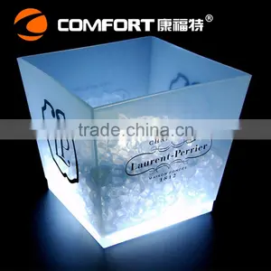 Stocked Clear Plastic Led Ice Buckets Wholesale With Drink Holder thumbnail-4