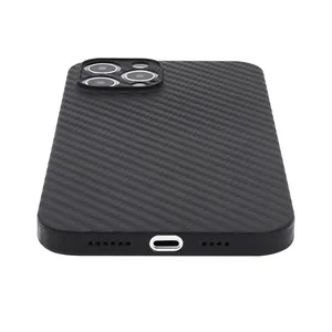 Ultra Thin Carbon Fiber Cell Phone Case Shockproof Scratch Resistant Wear-resistant Fine Pore For IPhone X 11 12 13 14 Pro Max thumbnail-4