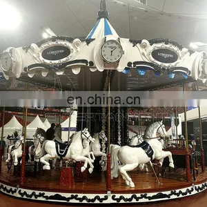 Fairground Kids Fiberglass Carousel Amusement Park Equipment Merry go Round thumbnail-5