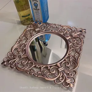 Luxury Party Decorative Supplies 12 Inch Square Silver Reef Mirror Plastic Charger Plates For Wedding Event thumbnail-3