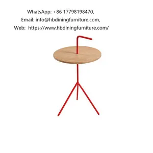 Iron Wire Leg MDF Desktop Small Side Table thumbnail-1