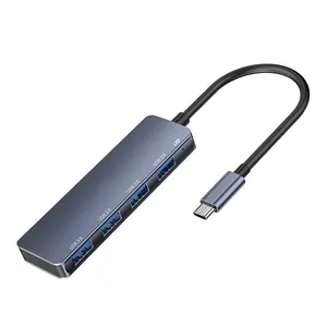 4 In 1 4 Ports Hub Type-C3.1 To USB3.0 Adapter Aluminium Alloy HD9012 thumbnail-1