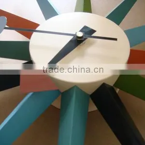 Multi Coloured Starburst Clock Aluminum Quartz Holder Wall Clock thumbnail-3