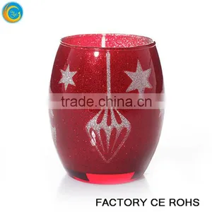 Christmas Red Glass Candle Jar Shades / Table Top Candelbra / Jar for Candles Wholesale Quality Choice thumbnail-6
