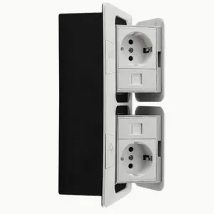 EU Double Floor Mounted Pop up Floor Socket Box thumbnail-1
