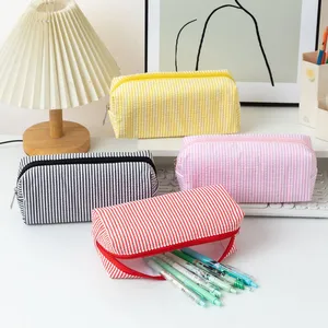 Wholesale Custom Zipper Pouch Bag for Cosmetic Makeup Pencil Case With Logo Printing and Embroidery thumbnail-2
