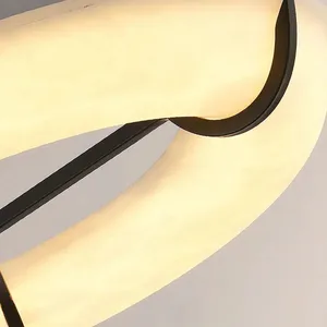 Alabaster Donut Ring Chandelier – Integrated LED Halo thumbnail-3