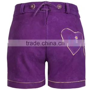 Damen Trachten Lederhose Violett thumbnail-2