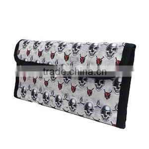 Skeleton Printing Pattern Grey Color Teen Boy Long Wallet thumbnail-4