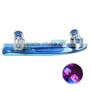 Rocking Cool Flashing LED Light Wheels Complete Skateboard for Adults Mini PC Plastic EC-FC02 thumbnail-4