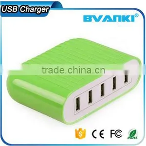 Low Price OEM Factory Supply CE ROHS FCC Approved Newest Portable Fast Multi USB Smart Charger 40w 5v 6a 5 Port Usb Charger thumbnail-2