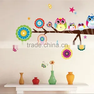 2016 Cute Colorful Owl Family Branch Butterfly PVC Wall Stickers Decal Decor for Kids Rooms thumbnail-2