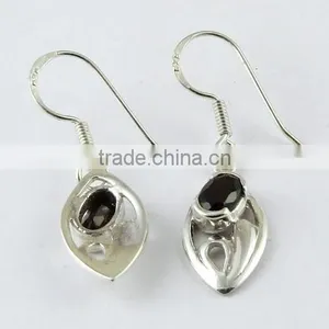 Affordable !! Garnet 925 Sterling Silver Earring, Silver Jewelry, Indian Silver Jewelry thumbnail-5