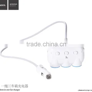HOCO C1 3 in 1 Car Charger for IPhone 6s/6Plus Samsung S7/S7 Edge Quick Charging USB Universal Car Charger For Xiaomi/Huawei P9 thumbnail-2